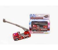 Die-cast brandweerwagen met ladder - 16 cm - thumbnail