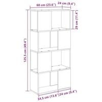 Boekenkast Zwart eiken Bewerkt hout 60 x 24 x 124 cm - thumbnail
