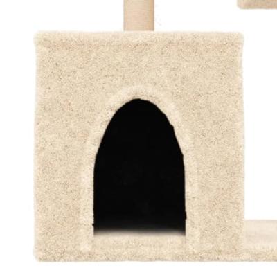 Kattenmeubel met sisal krabpalen 86 cm crmekleurig - thumbnail