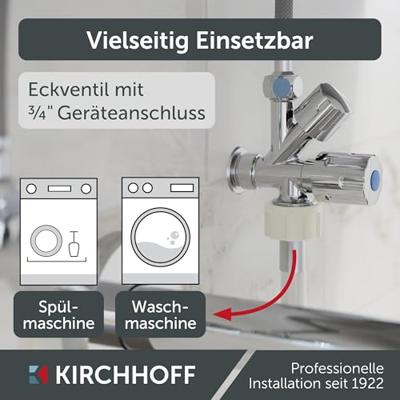 Kirchhoff Haakse-apparaatkraan, 1/2"ET x 3/4"ET x 3/8ET x 10 mmQ - 98480090