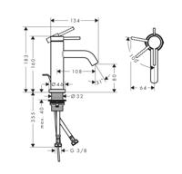 Hansgrohe Tecturis S 80 CoolStart ééngreeps wastafelmengkraan met PopUp trekwaste, chroom - thumbnail