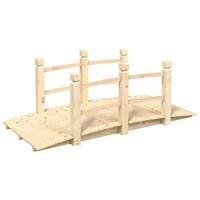 VidaXL Tuinbrug met leuningen 150x67x56 cm massief vurenhout - thumbnail