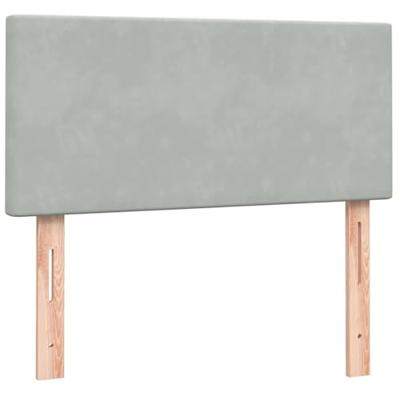 Boxspring met matras fluweel lichtgrijs 90x210 cm