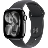 Apple Watch Series 11 GPS - 42 mm - Jet Black aluminium kast - Zwarte sportband - M/L - thumbnail