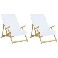 Strandhanddoeken 2 st 400 g/m 60x135 cm stof wit - thumbnail