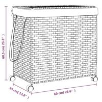 VidaXL Wasmand op wielen 60x35x60,5 cm rattan - thumbnail