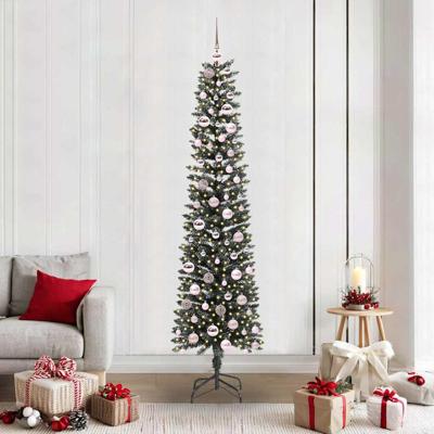 Kunstkerstboom met 300 LED Groen 210 cm PVC en Plastic en Staal