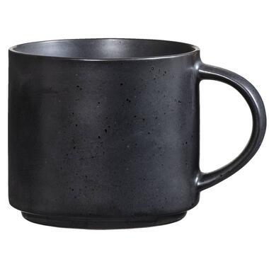 Mok met oor Studio - zwart - stoneware - 380 ml