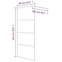 Inloopdouchewand 90x195 cm mat ESG-glas zwart - thumbnail