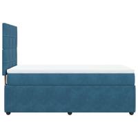 Boxspring met matras fluweel donkerblauw 90x190 cm - thumbnail