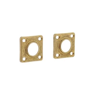 Rozetten vierkant 38x38x5mm messing getrommeld