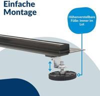 Ben Small douchegoot inclusief rooster 70cm geborsteld zwart - thumbnail