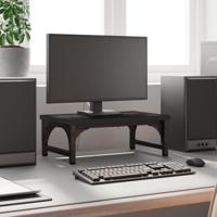 VidaXL Monitorstandaard 37x23x14 cm bewerkt hout zwart - thumbnail