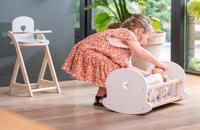 Poppenbedje Schommelwieg, Grijs/Wit - thumbnail