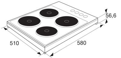 ETNA KEV158WIT kookplaat Wit Aanrecht 4 zone(s)