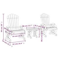 3-delige Loungeset massief vurenhout - thumbnail