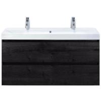 Maxx XL Badmeubelset 120 cm - Black Oak - Wastafel Just Enkel 2 Kraangaten - thumbnail