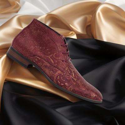 Red Paisley Panther High Lureaux - Handgemaakte Nette Schoenen Voor Heren