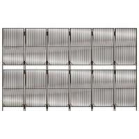 Kamerscherm 6 panelen poly rattan bruin - thumbnail