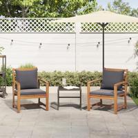 Tuinstoelen 2 pcs Bruin 60 x 65 x 76.5 cm Massief teakhout - thumbnail