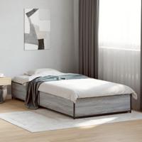 Bedframe bewerkt hout en metaal grijs sonoma eiken 90x190 cm - thumbnail