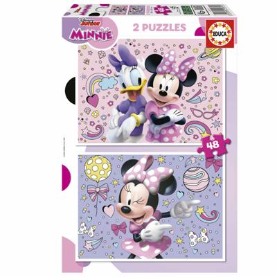 Set van 2 Puzzels Educa Minnie Mouse 48 Onderdelen