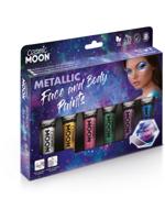 Cosmic Moon Metallic Face Body Paint Diverse Kleuren Tubes - thumbnail