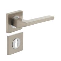 Intersteel Deurkruk Ben op vierkant rozet met sleutelrozetten - nikkel mat - thumbnail