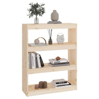 Boekenkast/kamerscherm 80x30x103,5 cm massief grenenhout - thumbnail