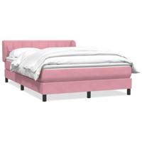 Boxspring met matras fluweel roze 140x210 cm - thumbnail