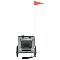 Hondenfietstrailer oxford stof en ijzer grijs en zwart - thumbnail