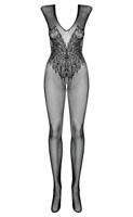 Obsessive - Bodystocking N112 V-Hals Open Kruis Net - thumbnail