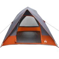 VidaXL Camping tent met dak grijs en oranje 275 x 230 x 140 cm taft - thumbnail