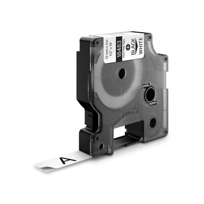 Labeltape Dymo Rhino industrieel polyester 12mm zwart op wit Labeltape Dymo Rhino industrieel polyester 12mm zwart op wit