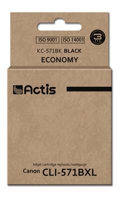 Actis KC-571Bk Inkt (Canon CLI-571BK vervanging; Standaard; 12 ml; zwart)