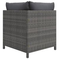 8-delige Loungeset met kussens poly rattan grijs - thumbnail