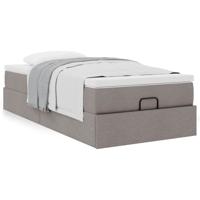 Ottoman bed met matras 90x200cm stof taupe - thumbnail