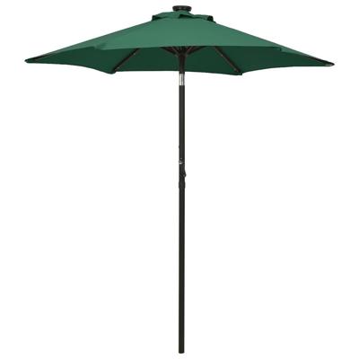 VidaXL Parasol met led-verlichting 200x211 cm aluminium groen