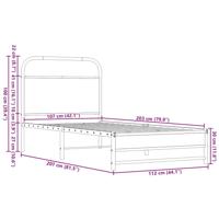Bedframe zonder matras bewerkt hout bruin eikenkleur 107x203 cm - thumbnail