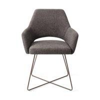 Jesper Home Eetkamerstoel 'Yanai' Cross Rose Gold, kleur Amazing Grey - thumbnail