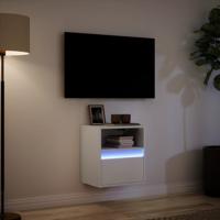 Tv-wandmeubel met LED-verlichting 180x31x45 cm wit - thumbnail