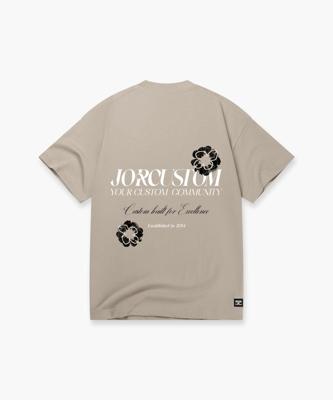 Jorcustom Flowers T-Shirt Heren Beige - Maat M - Kleur: Beige | Soccerfanshop