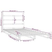 Bedframe zonder matras massief grenenhout 90x200 cm - thumbnail