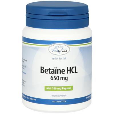 Vitakruid Betaine HCL 650mg & pepsine 160mg 120 Tabletten