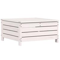 Tuinvoetenbank met kussen massief grenenhout wit - thumbnail