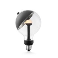 Design LED Lichtbron Move Me - Zwart/Zilver - G120 Sphere LED lamp - 12/12/18.6cm - Met verstelbare diffuser via magneet - geschikt voor E27 fitting - Dimbaar - 5W 400lm 2700K - warm wit licht - thumbnail