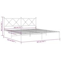 Bedframe met hoofdbord metaal wit 183x213 cm - thumbnail