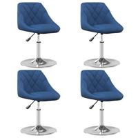 Eetkamerstoelen draaibaar 4 st fluweel blauw - thumbnail