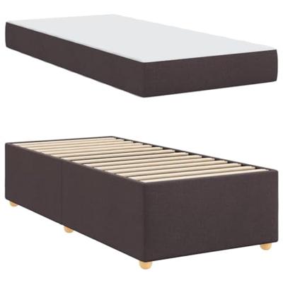 Bedframe met matras Donkerbruin 100 x 200 cm Stof