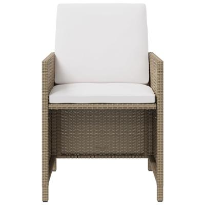 5-delige Tuinset met kussens poly rattan beige - thumbnail